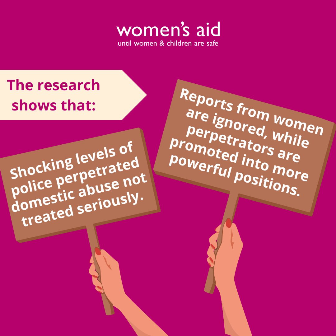womensaid's tweet photo. We're alarmed by new research findings from the Centre for Women’s Justice, which shows shocking levels of police perpetrated domestic abuse. Officers accused of domestic abuse are all too often facing promotion, not prosecution.

Full statement: https://t.co/cSfliUD0Q5 https://t.co/Bg0583nIyT