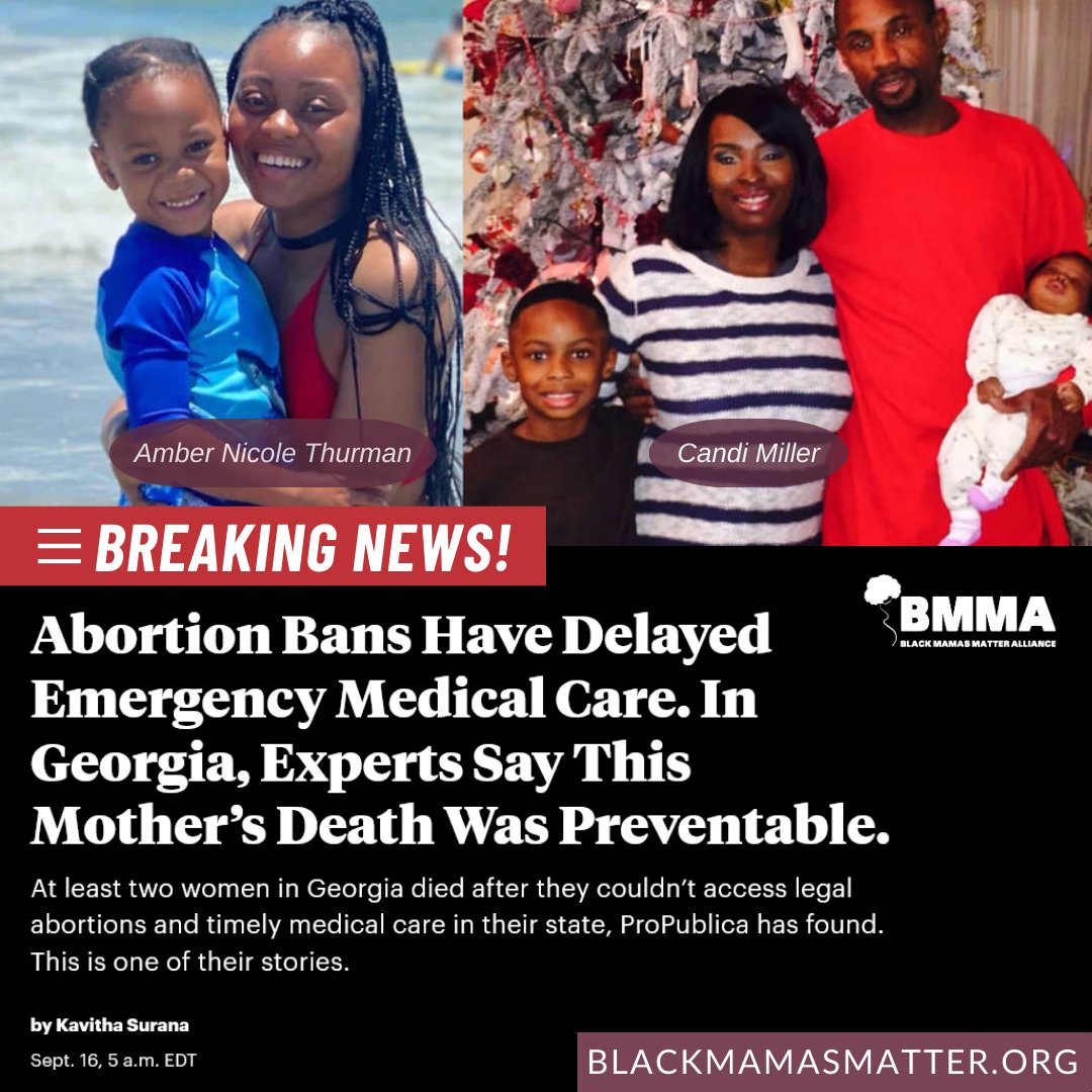 BlkMamasMatter's tweet photo. Our deepest condolences to the families of Amber Thurman & Candi Miller! 🙏🏾🕊🤍 We are joining @sistersong_woc & several Black-led organizations to demand accountability!!
📣 #ReproductiveJusticeNOW! 📣 #ENDMaternalMortality #TRUSTBlackWomen https://t.co/6bRToVuWKQ