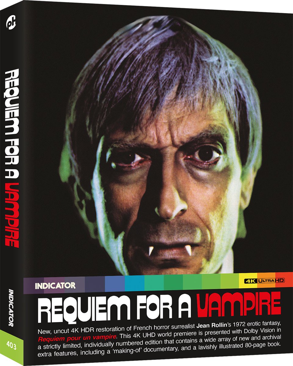 leloupceleste's tweet photo. À paraître le 09 décembre prochain au 🇬🇧 via @indicatorseries.
#RequiemPourUnVampire (1971) et #LesPauméesDuPetitMatin (1981) de #JeanRollin en édition limitée #4KUltraHD 📀.
#PhysicalMedia #MariePierreCastel #MireilleDargent #BrigitteLahaie https://t.co/kJdN45n0sC