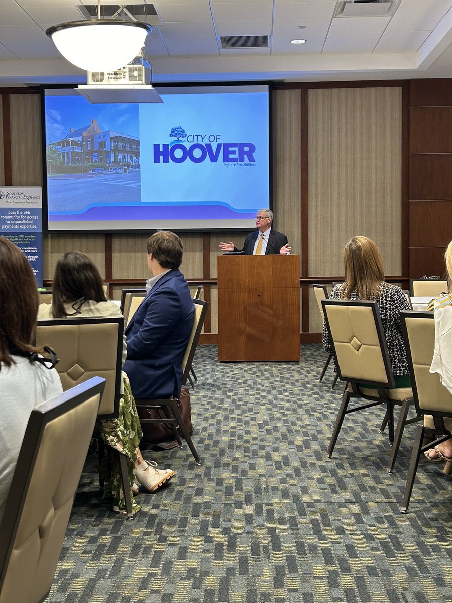 AlabamaAFP's tweet image. We had the pleasure of hearing from Greg Knighton, Economic Development Manager for the @CityofHoover about the immense expansion of Hoover over the years, and its upcoming plans for further economic development in our region. #AFP2024
