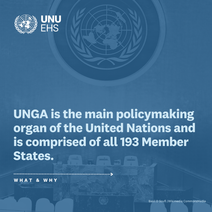 UNBiodiversity's tweet photo. The @UN General Assembly kicked off a new session this week!   

#DidYouKnow what #UNGA is &amp; why is it important for climate &amp; environment?

Learn more 👉 https://t.co/IZukZUH8mC

Via @UNUEHS https://t.co/2A7zNJR43o