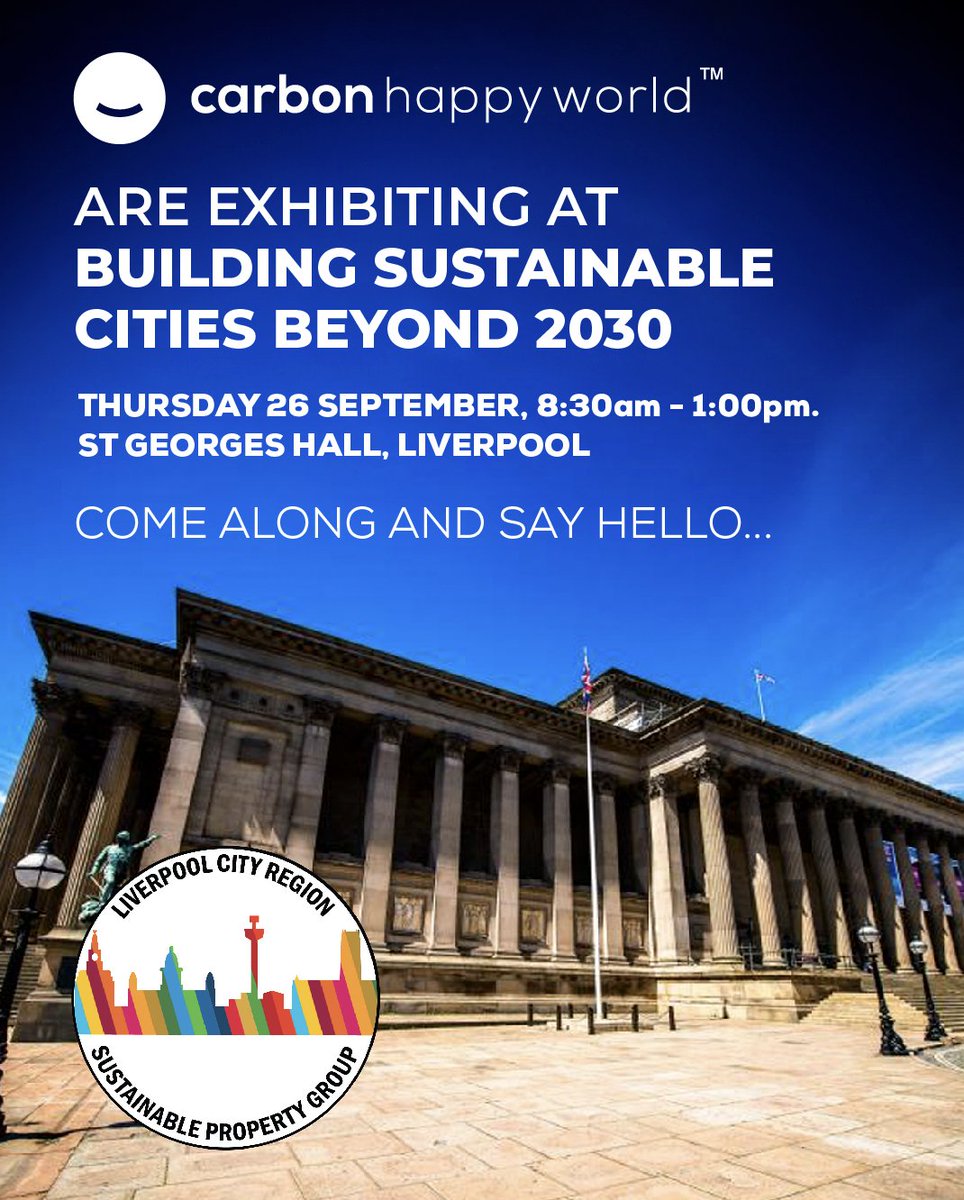 Want to contribute to a sustainable future for #Liverpool ? 
⁠Come and join Carbon Happy at Building Sustainable Cities Beyond 2030, a half-day conference designed to help Liverpool City Region to become a real leader in sustainability.⁠ #NetZero #ESG 
eventbrite.co.uk/e/building-sus…