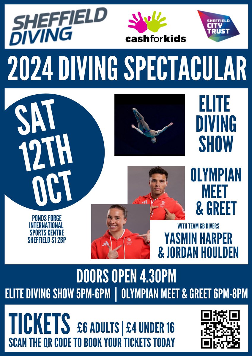 Sheffield Diving (@sheffielddiving) on Twitter photo 🌟Sheffield Diving Spectacular 🌟
Get ready for an epic evening with Sheffield Diving - it's going to be a splash-tacular event you won't want to miss!
Expect Flips, Tricks and some spectacular surprises as the divers take to the high boards 👀
<a href="/SheffCityTrust/">Sheffield City Trust</a> <a href="/PondsForge/">PondsForge Sheffield</a> 🌟Sheffield Diving Spectacular 🌟
Get ready for an epic evening with Sheffield Diving - it's going to be a splash-tacular event you won't want to miss!
Expect Flips, Tricks and some spectacular surprises as the divers take to the high boards 👀
<a href="/SheffCityTrust/">Sheffield City Trust</a> <a href="/PondsForge/">PondsForge Sheffield</a>