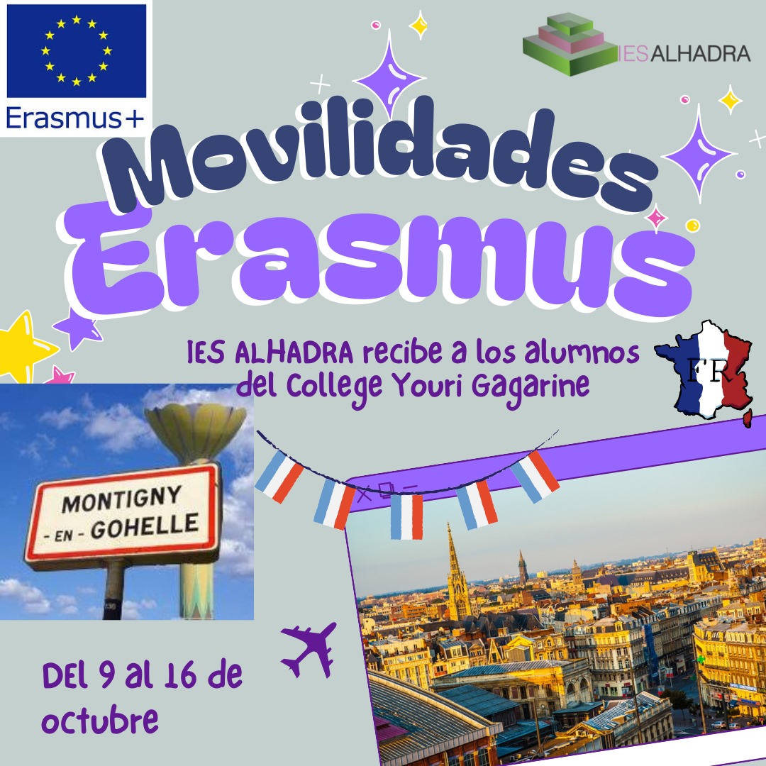 Ya estamos en marcha! Esperamos con mucha ilusión a los 15 chicos del @collegegagarinemontigny , Lille que compartirán con nuestros alumnos de 3° ESO una experiencia maravillosa. #sepie_gob @pluri_almeria #iesalhadra #erasmusplusproject #educaand #educacionalmeria @edukalmeria