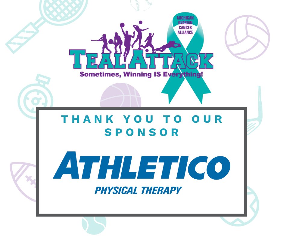 A big thank you to Athletico, for sponsoring the 8th Annual Teal Attack Golf Outing at the Dundee Golf Club! We are excited for a day filled with golf, food, and fun, while raising awareness and funds for ovarian cancer.

#TealAttack #OvarianCancerAwarenessMonth