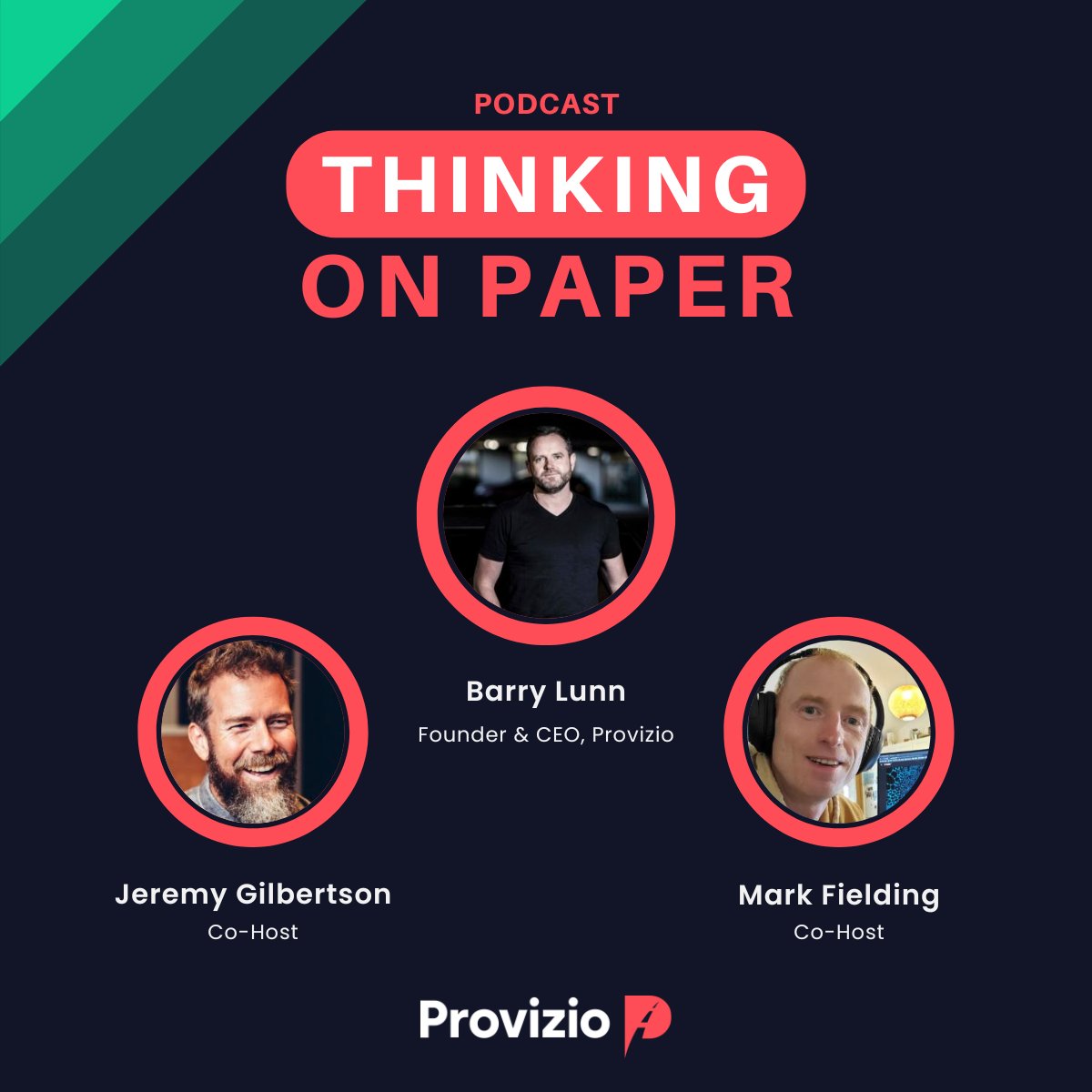 Earlier today, Provizio CEO Barry Lunn joined Mark Fielding and Jeremy Gilbertson on the Thinking On Paper Podcast to share his journey and insights into how Provizio is redefining automotive safety.

During the interview, Barry outlined how his passion for improving road safety