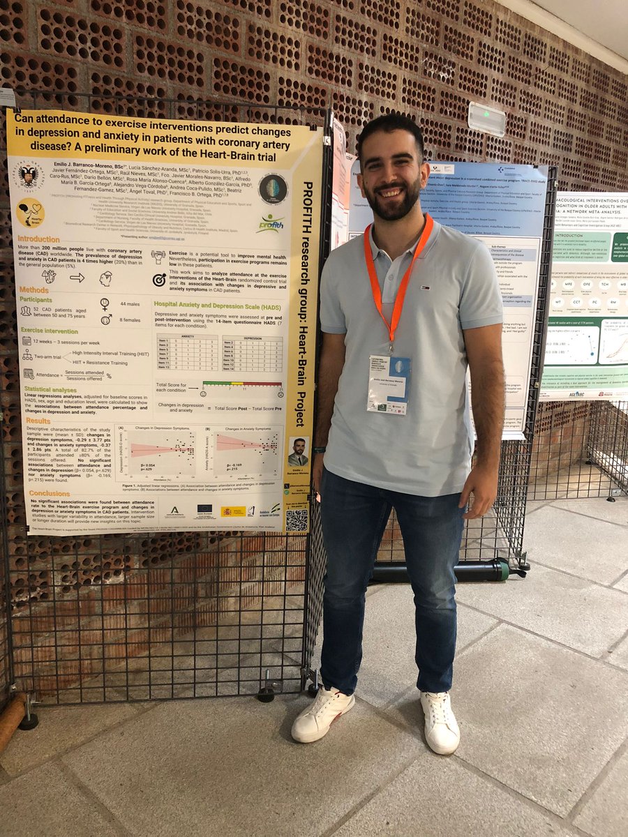 BarrancoMorenoE's tweet photo. Very glad to have the opportunity to present a preliminary work of the Heart-Brain trial at II EDITION OF THE INTERNATIONAL CONGRESS “PROMOTING BRAIN HEALTH THROUGH EXERCISE ACROSS THE LIFESPAN”. Great experience with great company. @profithugr @bhecongress #BHE2024 #BHEcongress https://t.co/ts3vbIWVpD