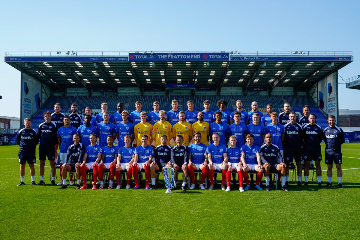 Pompey's tweet photo. 🔵 Your 2024/25 #Pompey men's first team 🔵 https://t.co/V47eiGkfhk