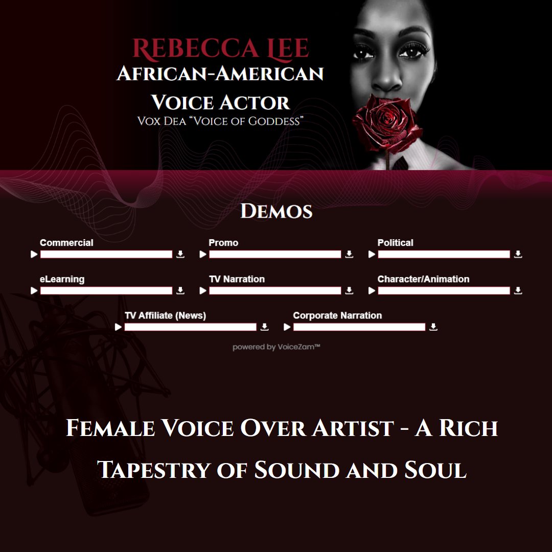 🎙️ Hey, VAs! 🎙️
Check out Rebecca Lee's dynamic range with VoiceZam's sleek Stealth Players at rebeccaleespeaks.com!
From commercials to animation, her Demos are lined up and ready to impress.
#voiceartist #voicedemos #voiceactor #VoiceZam