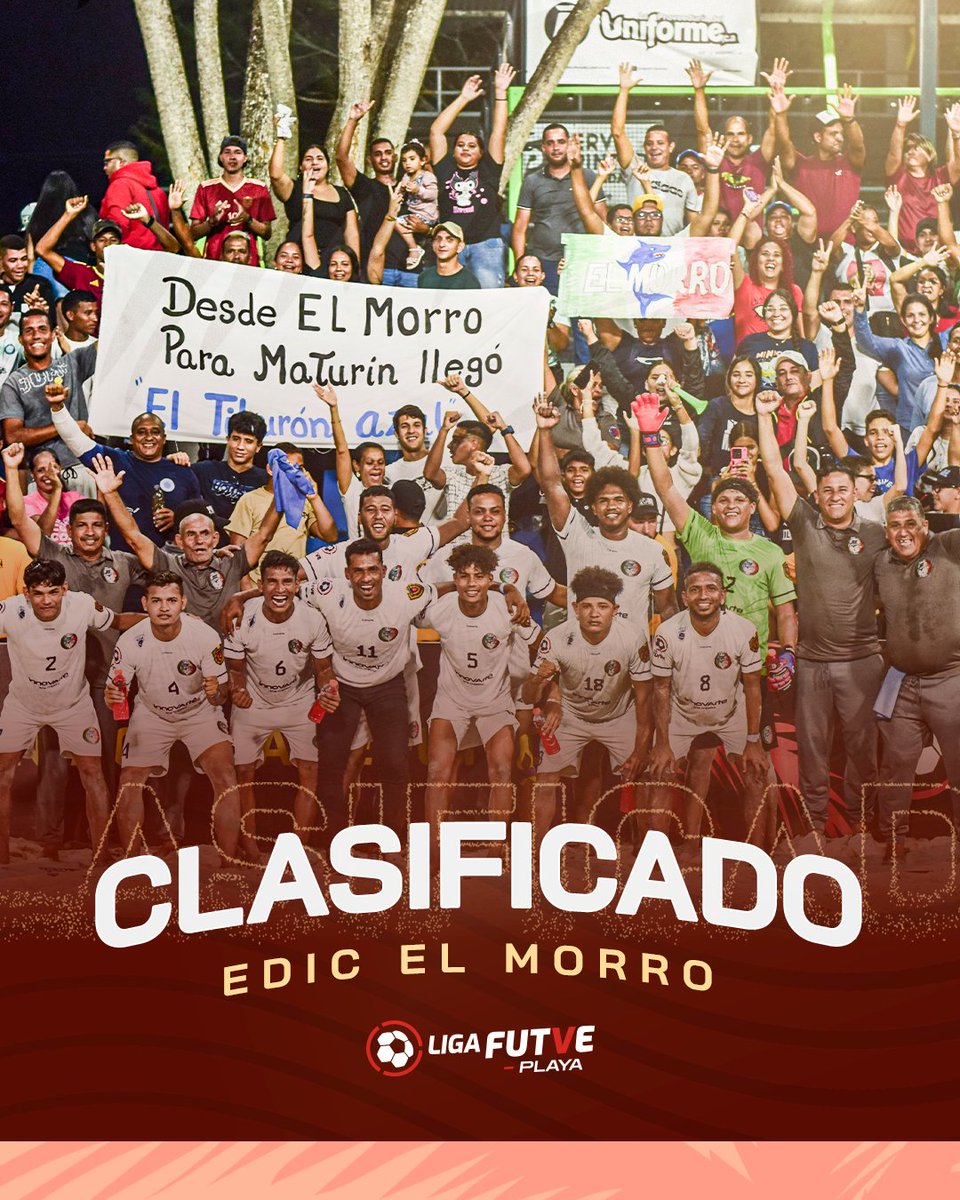 𝗘𝗹 𝗧𝗶𝗯𝘂𝗿𝗼́𝗻 𝗔𝘇𝘂𝗹 𝗮 𝘀𝗲𝗺𝗶𝘀 💙

EDIC El Morro llegó a la #LigaFUTVEPlaya🧡 para ser recordado por siempre. Los sucrenses debutaron y se metieron en semifinales como primeros del grupo B.

#MagosEnArena🧡