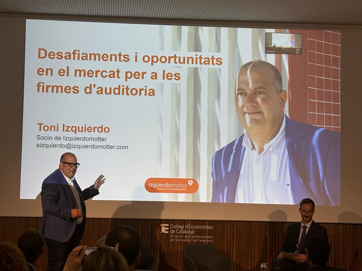 CabreraAuditors's tweet photo. Brillant ponència de Toni Izquierdo  ahir a la XXIV JORNADA TÈCNICA D'AUDITORIA organitzada pel @economistescat, en la que vam aportar el nostre granet de sorra com a patrocinadors i moderadors mitjançant el nostre soci @jordi_gual. https://t.co/T5MPItV1ki