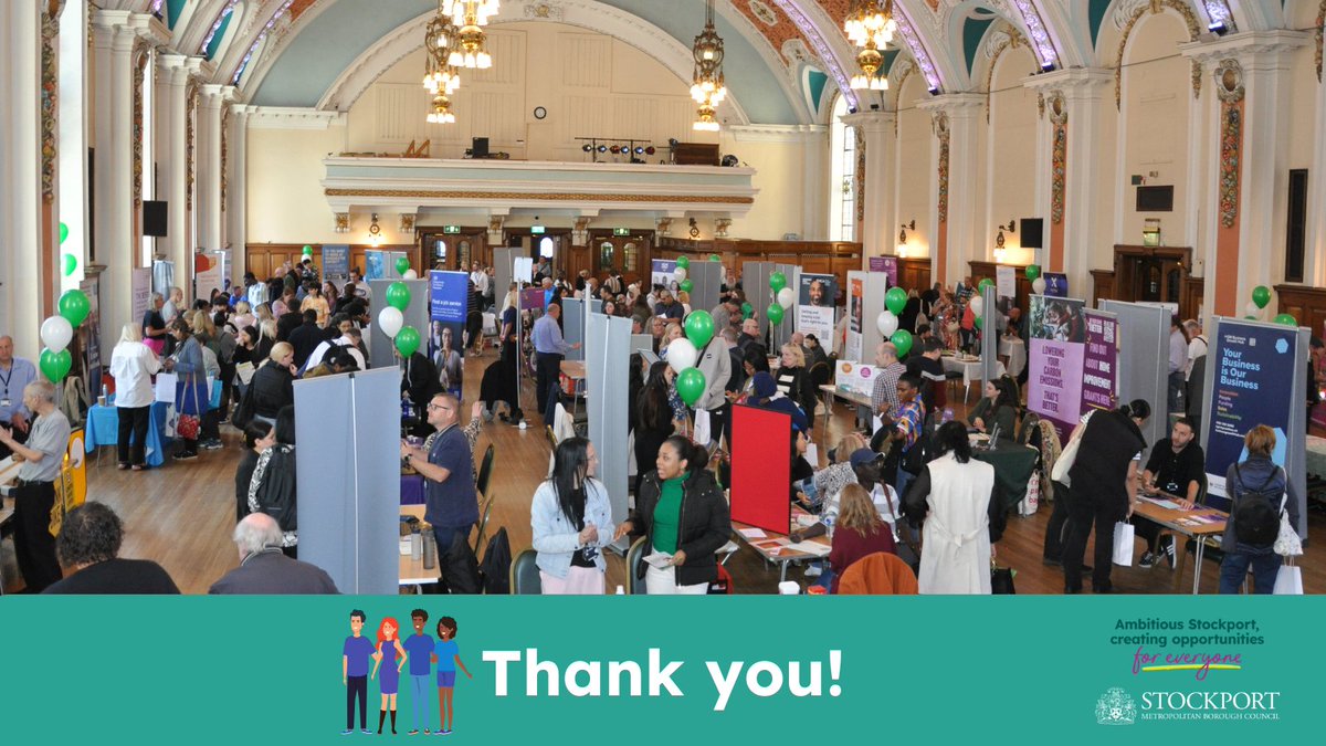 A huge thank you to everyone that came along to this year's Jobs Fair! It was great to welcome hundreds of you to speak with our various stallholders.

Keep your eyes peeled for our upcoming Health &amp; Social Care Recruitment Event on Tuesday 5 November!

#TeamStockport