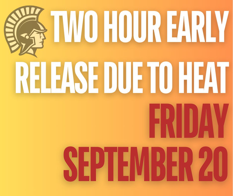 Valley View will be releasing students two hours early on Friday, 9/20/2024. 

Buses will run normal routes, but 2 hours earlier. CTC students will be bused as usual.
We understand the challenges this may cause for families and appreciate your understanding.