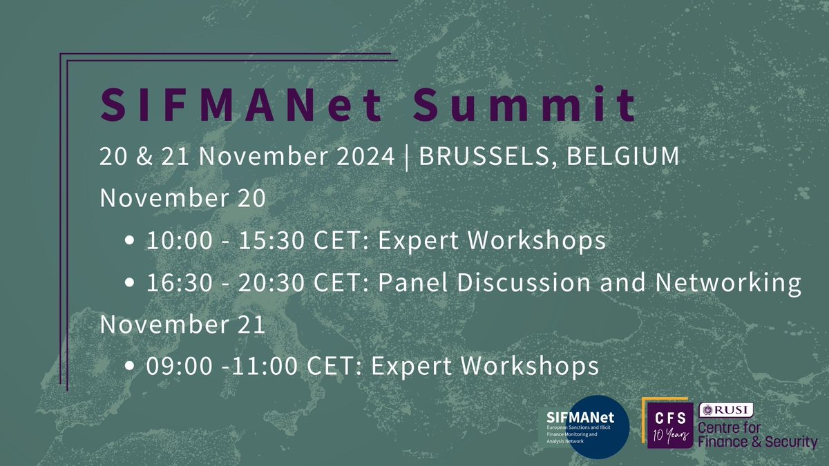 🇧🇪 Mark your calendars! <a href="/CFS/">CFS</a> is thrilled to announce the third #SIFMANet Summit in Brussels on Nov 20-21, 2024!

🤝 The summit will feature expert workshops and a dynamic panel discussion open to all attendees.

👉 Panel registration opens soon—stay tuned for details

#SIFMANet