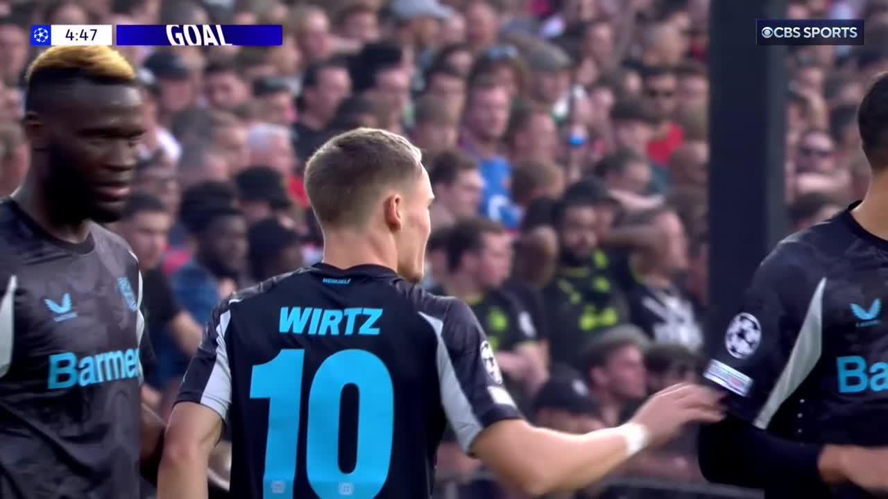 It only took Florian Wirtz five minutes to open his #UCL account! ⚽️💫