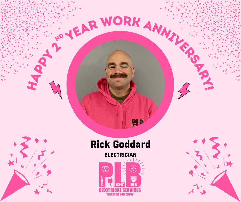 PlugLight's tweet image. Happy 2nd Work Anniversary, Rick! 🎉 Your dedication and hard work have been invaluable to our crew. We&apos;re so grateful to have you with us—here&apos;s to many more years together!⚡

#Appreciation #WorkAnniversary #PlugLightBulb #Electrician