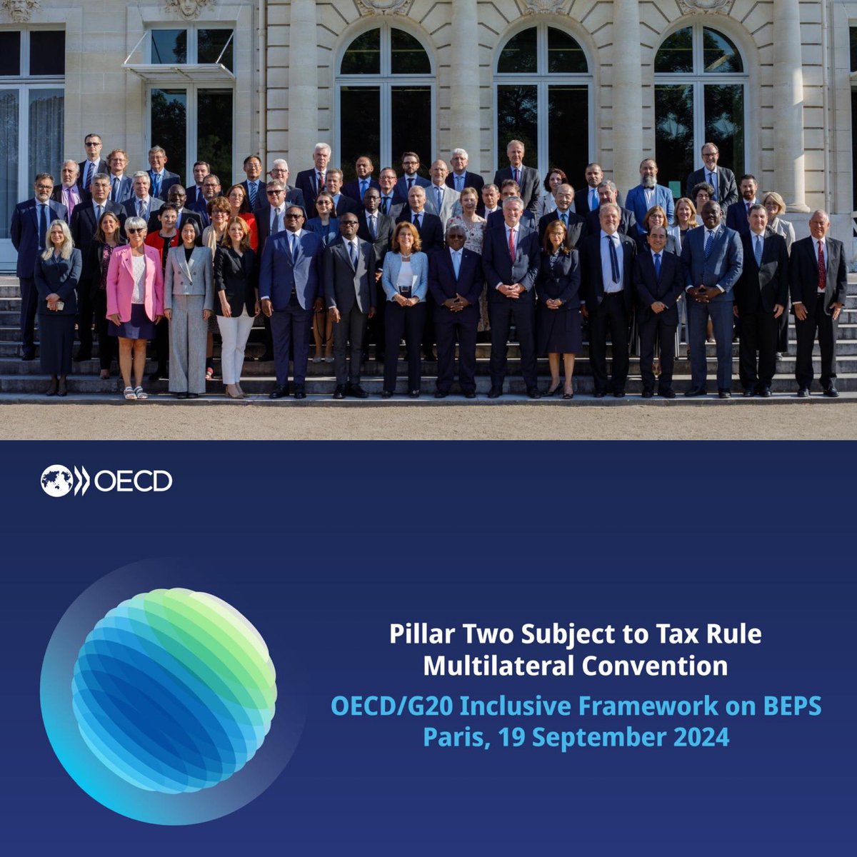 Today’s signing ceremony is another milestone in implementing the Two-Pillar Solution, enabling developing countries to protect their tax revenues as part of the consensus-based solutions to ensure MNEs pay a fair share of tax wherever they operate.

➡️ oe.cd/5Hu