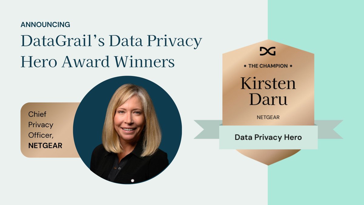 DataGrail's tweet photo. 🏆 Congratulations to the Data Privacy Heroes of 2024! 🏆

This year’s award winners:

The Visionary: Gauri Manglik, GoFundMe
The Innovators: Eric Lovell and Sean Kellogg, Dexcom
The Champion: Kirsten Daru, NETGEAR

Read more of their stories here: https://t.co/HSgVrKBkzl https://t.co/vUTwnzBDd0