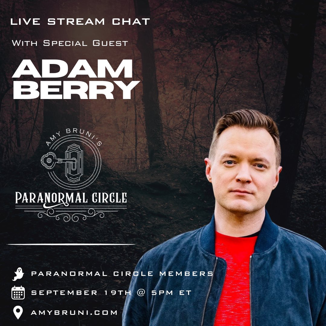 Yay <a href="/AdamJBerry/">Adam Berry</a> and I are going live on the Paranormal Circle at 5pm EST! We have a really fun story to share too. See you there!