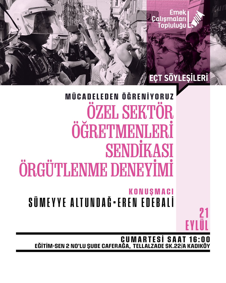 emekcalisma's tweet photo. 21 Eylül’deki etkinliğimiz yaklaşıyor…

Alpkan Birelma Özel Sektör Öğretmenleri Sendikası’na dair yazdı:

📍Örgütlenmesi zor denilen özel sektör eğitimcileri sendikaya nasıl dahil oldu? 

📍Müthiş büyüme başarısındaki öznel ve nesnel etmenler neler? 👇🏽

https://t.co/lqQCmEZv8e https://t.co/8mSyeHsgsX
