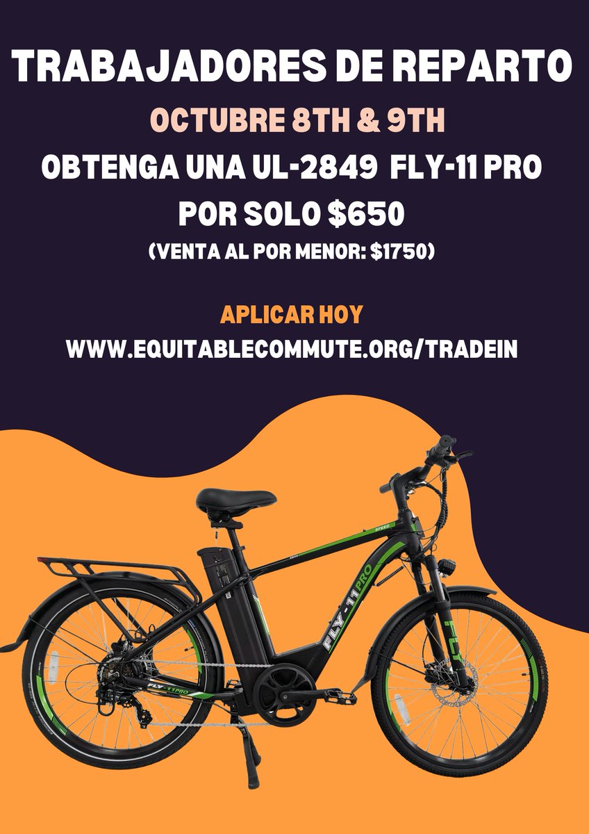 Equitable Commute Project (ECP) (@equitablecp) on Twitter photo ¡APLICACIONES ABIERTAS! El prĂłximo comercio de bicicletas elĂ©ctricas se llevará a cabo los dĂas 8 y 9 de octubre. Obtenga un UL-2849 Fly 11 Pro por $650. Aplicar hoy: equitablecommute.org/tradein
<a href="/LosDeliveristas/">Los Deliveristas Unidos</a>
<a href="/ElDeliveryboys/">El Diario De Los Deliveryboys En La Gran Manzana</a> ¡APLICACIONES ABIERTAS! El prĂłximo comercio de bicicletas elĂ©ctricas se llevará a cabo los dĂas 8 y 9 de octubre. Obtenga un UL-2849 Fly 11 Pro por $650. Aplicar hoy: equitablecommute.org/tradein
<a href="/LosDeliveristas/">Los Deliveristas Unidos</a>
<a href="/ElDeliveryboys/">El Diario De Los Deliveryboys En La Gran Manzana</a>