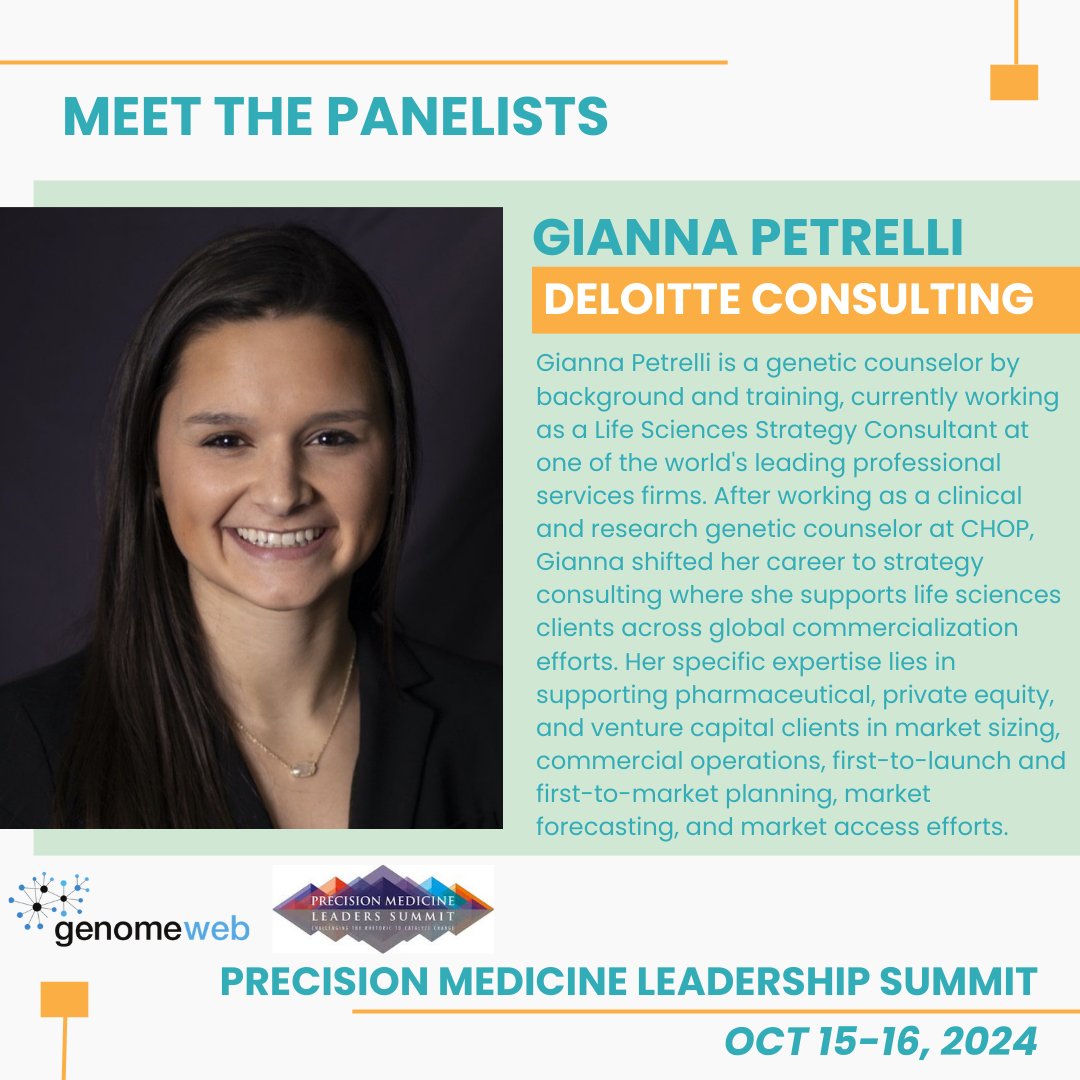 MyGeneCounsel's tweet image. Learn more about the panelists who will be speaking at the @GenomeWeb held Precision Oncology and Diagnostics Conference October 16th, 2024. 
Register here: hubs.li/Q02PSG7C0 #genechat #precisionmedicine
@EllenMatloff @carrie_haverty @gillianhoo @GiannaPetrelli