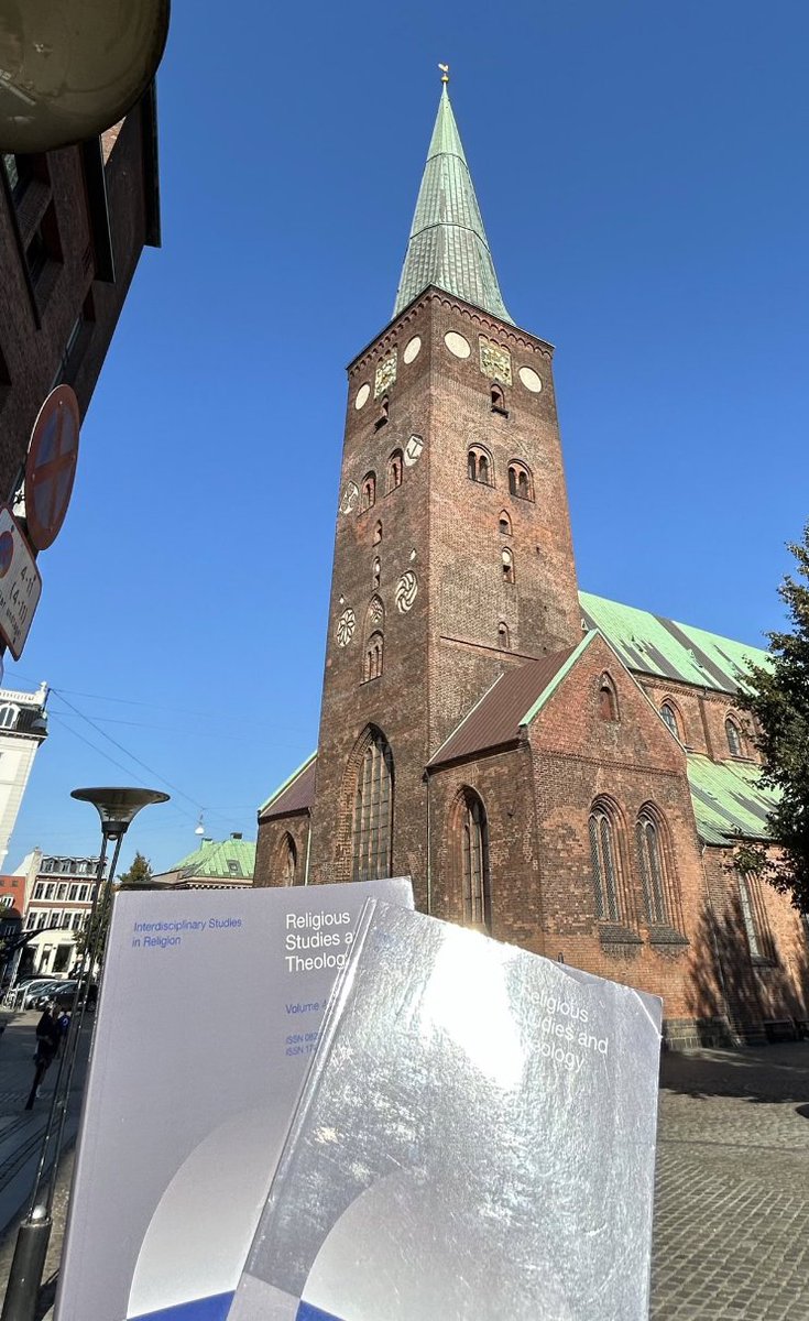 Our journal is on the road in Denmark this week! Here's a snapshot of a couple of handsome volumes of <a href="/RelStAndTheol/">ReligiousStudiesAndTheology</a>, with the Århus Domkirke looming large in the background. We welcome European scholars to send their articles our way: journal.equinoxpub.com/RST/about/subm…