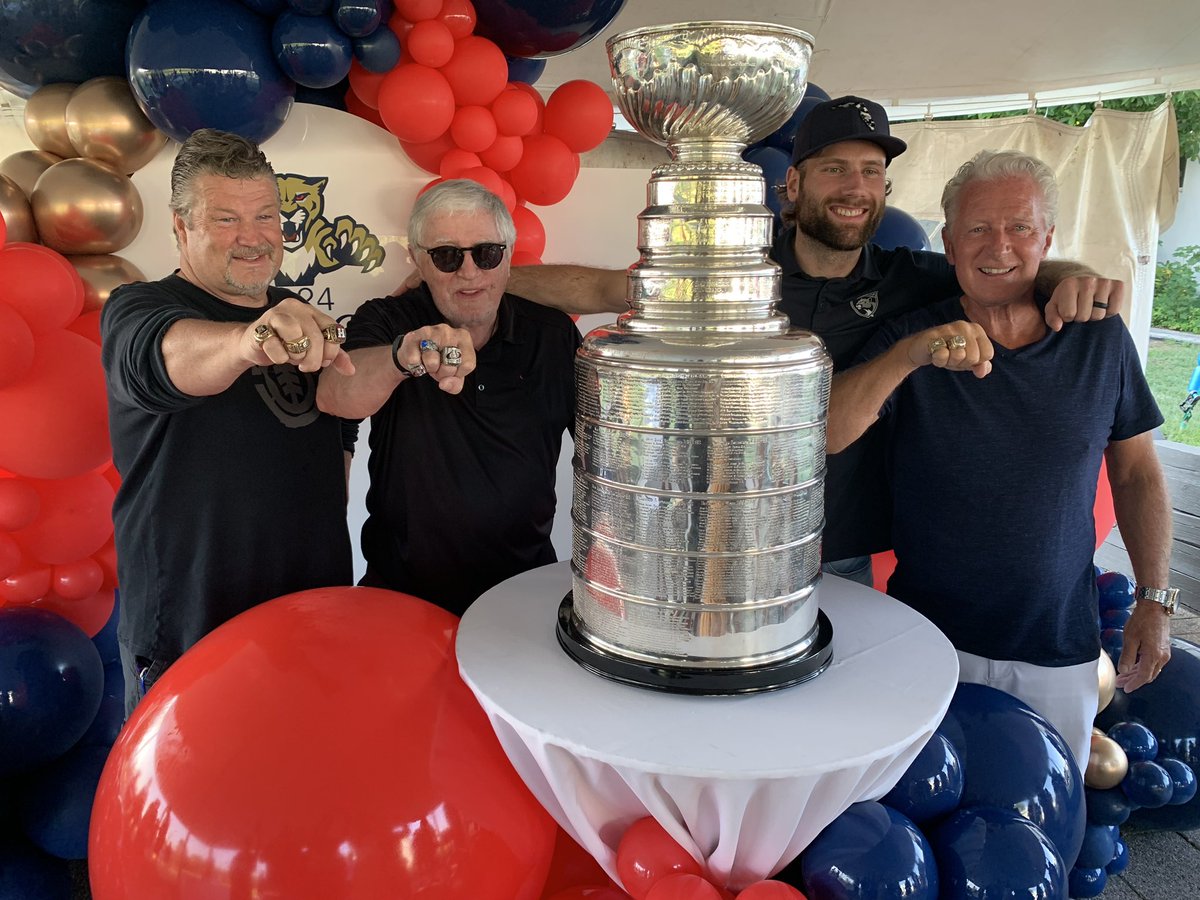 AllinottTracey's tweet photo. During a Stanley Cup celebration, family members of Gadjovich shared their hockey hardware collected over their hockey careers🎉🥳 https://t.co/2nXFtejRjO