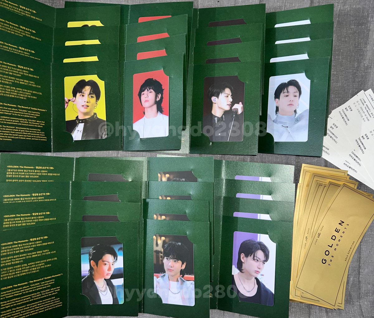 hyyangdo2808's tweet photo. wts BTS Jungkook Golden Exhibition pop up entrance photo ticket pob
방탄 정국 골든 전시회 팝업 포카 티켓 양도

✔️ 4 fullset available 
✔️ 28.0/set
✔️ Golden ticket + general ticket included
✔️ KOR bank/address

jungkook photocard sell korean proxy hybe insight 하이브 인사이트 https://t.co/tIQGSgWVEx