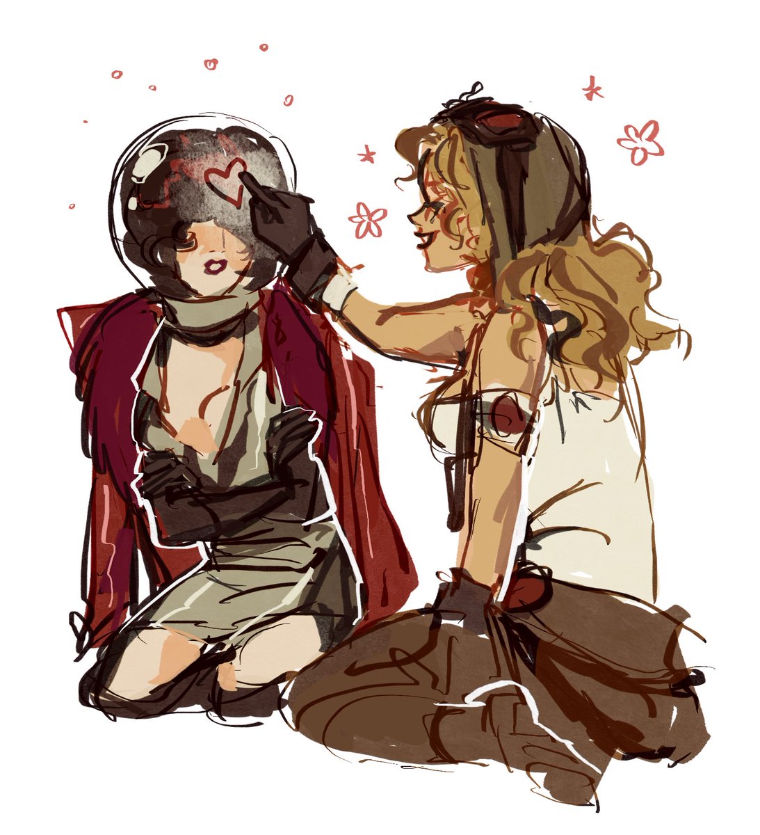 "fueling agent drawing a heart on ecosphere's foggy helmet mayhaps.." -> ❤️❤️