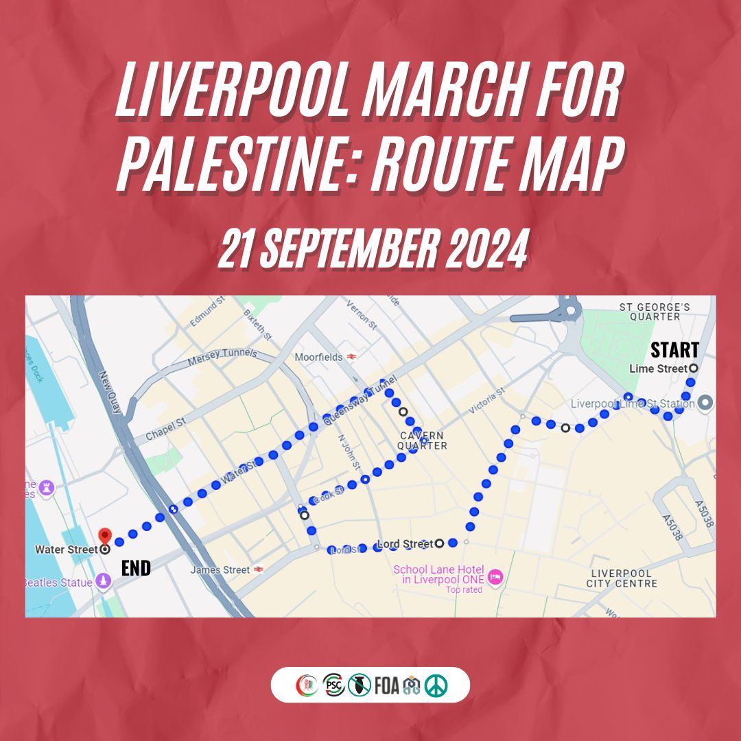 This Saturday in Liverpool join us to call for an end to the genocide and for a permanent ceasefire... Get in touch if you need transport to get there and back