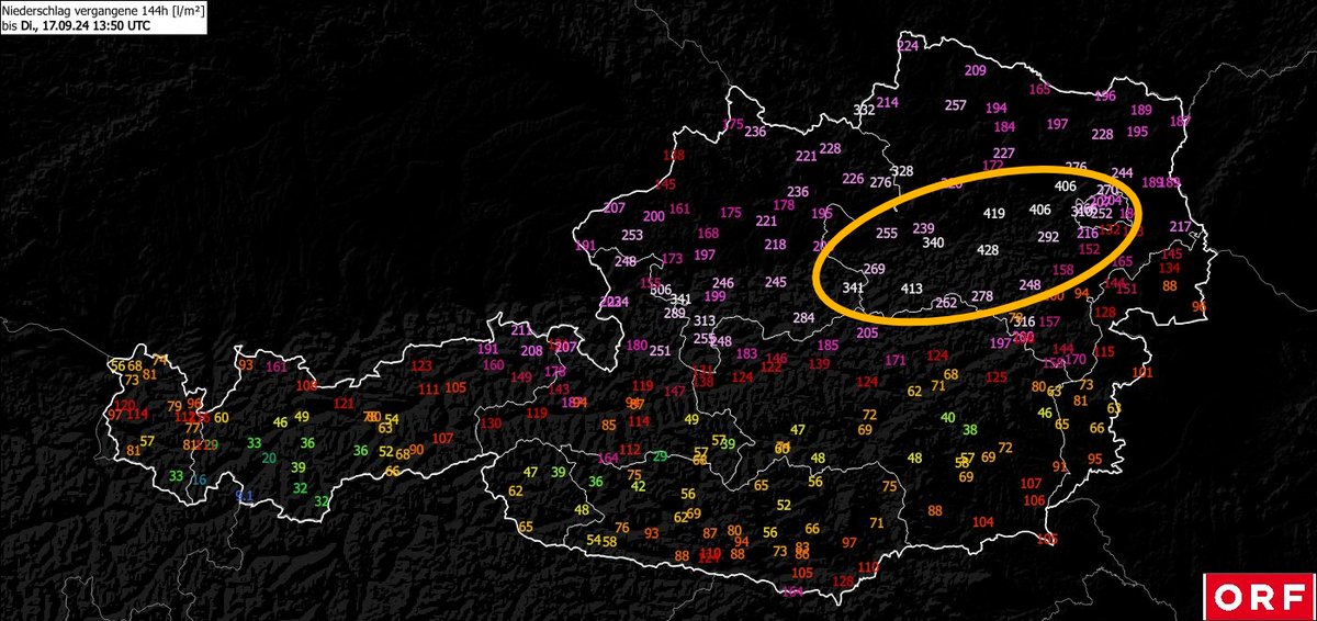 Extreme Regenmengen: Warum gerade in Niederösterreich? Hier sind 7 Ursachen, die allesamt „nötig“ waren, um diesen extremen Regen zu produzieren. Das wird diesmal länger und geht tief in die Meteorologie. 🧵
1. Grund: Die Stärke des Tiefs &amp; des Hochs.
Es kommt weniger auf den..
