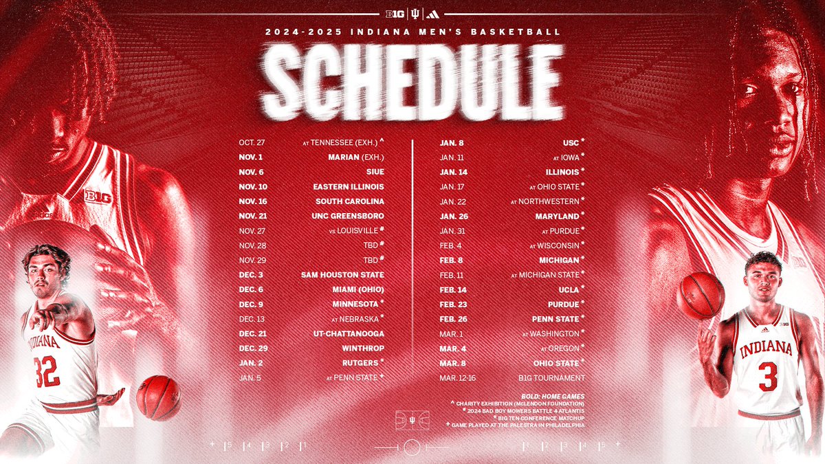 IndianaMBB's tweet photo. The moment you've all been waiting for. 🙌

The full 2024-25 schedule has arrived. https://t.co/sTprHa4x0x
