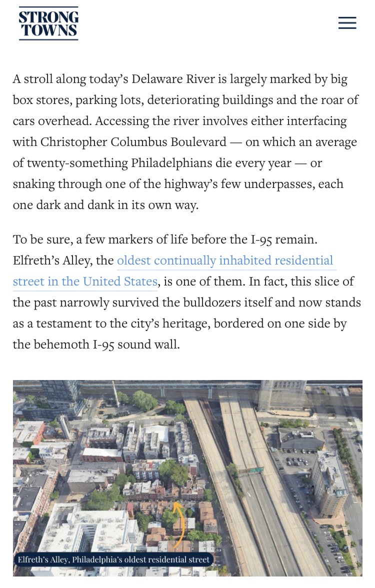 legalizewalking's tweet photo. on PennDOT’s justifications for expanding the I-95, the pseudoscience of traffic modeling, and the history of the interstate

available to read on the same device you use to subtweet that councilperson &amp; tell your mom you love her https://t.co/Hf75nIooFz