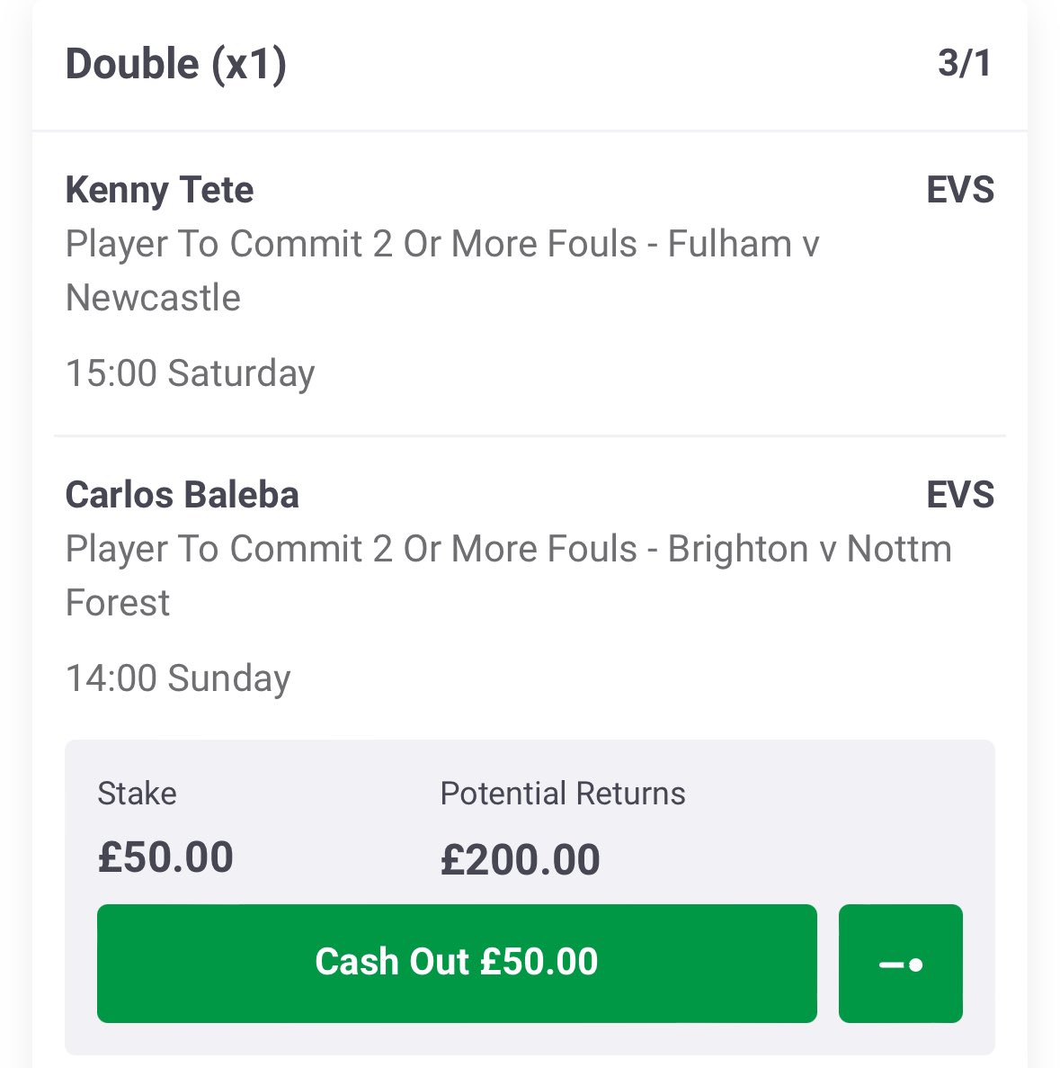 _TLTips's tweet photo. 1.5u
0.5u

PaddyPower 

Tete 1.94 fouls p90 so far this season, up against Gordon who’s the 2nd most fouled player in the prem with a foul drawn every 22mins 

Baleba averaging 2.32 fouls p90 himself

Nice prices especially with super sub rules! 

Tele 👉🏼 https://t.co/Nf4e1vDxjN https://t.co/7kXgJiz2cN