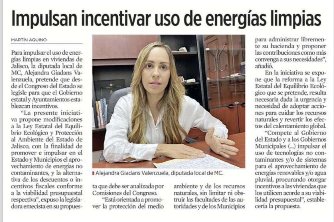 Fomentar el uso de energías limpias es clave para aprovechar sus beneficios y proteger nuestro medio ambiente. Esta nota refleja el compromiso de una iniciativa que presenté para impulsar y promover el uso de energías limpias, con el objetivo de crear un impacto positivo y