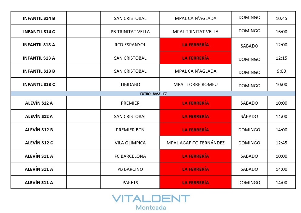 fbmontcada's tweet photo. ⚽ Vitaldent Montcada patrocina los partidos de este fin de semana del 21 y 22 de septiembre.

#orgullodeMontcada https://t.co/nbCpkDgZIF