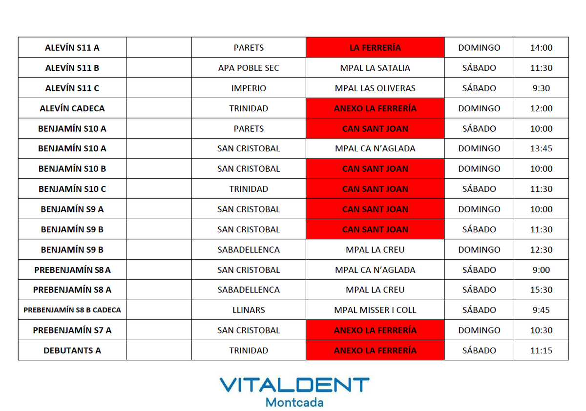 fbmontcada's tweet photo. ⚽ Vitaldent Montcada patrocina los partidos de este fin de semana del 21 y 22 de septiembre.

#orgullodeMontcada https://t.co/nbCpkDgZIF