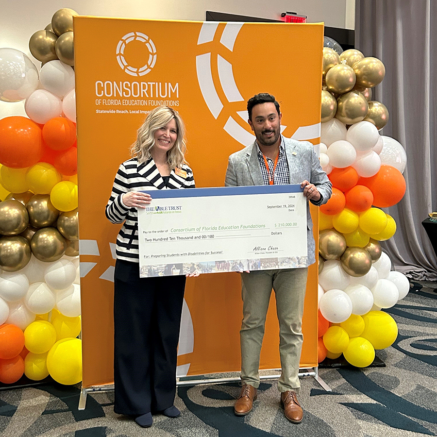 Abletrust's tweet photo. We appreciate our partnership with @FlaEduFoundtns on the #FuturesInFocus program! Thanks so much for welcoming us to present at ConnectED this week in Orlando! #ConnectEDImpact2024 #inclusiveflorida https://t.co/7rjrpMSAaf