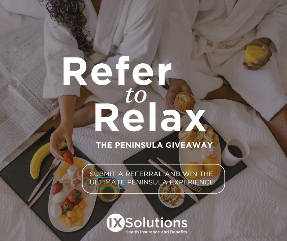 ixshealth's tweet image. In case you missed it: our 2024 giveaway is still ongoing!

Submit a referral for a chance to win an unforgettable experience at the Peninsula Chicago!

Refer to Relax here: pages.ixshealth.com/refer-to-relax

#IXSolutions #RefertoRelax