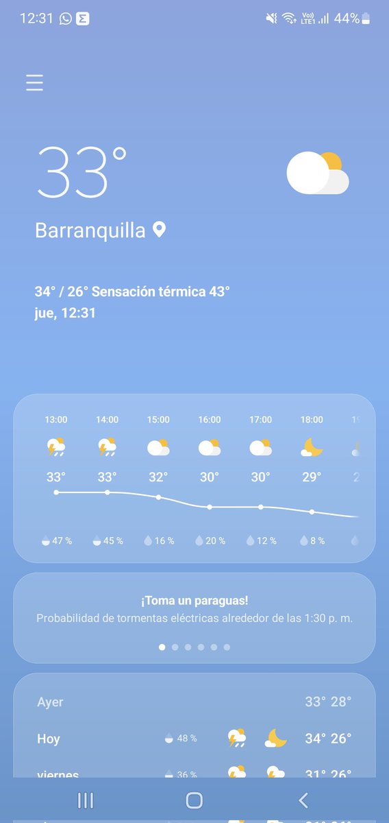 Dooyathing's tweet photo. Veo mucha gente quejándose del clima en bogota que esta caliente y nosotros acá en barranquilla con termina de 43° 🤣🤣🤣🤣 https://t.co/O3XsMzmvud