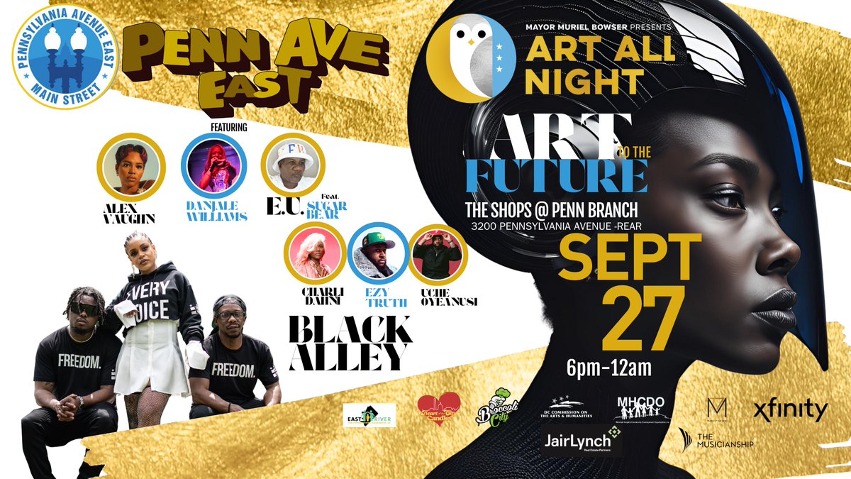 2024 PAEMS ART ALL NIGHT NEXT FRIDAY, SEPTEMBER 27TH 6PM-12AM AT 3200 PENNSYLVANIA AVE SE (DC) FEATURING ALEX VAUGHN, SUGAR BEAR &amp; EU, BLACK ALLEY, BROCCOLI CITY FESTIVAL: BROCCOLI BARZ SESSION, AND MUCH MORE! RSVP: shorturl.at/lIbX1