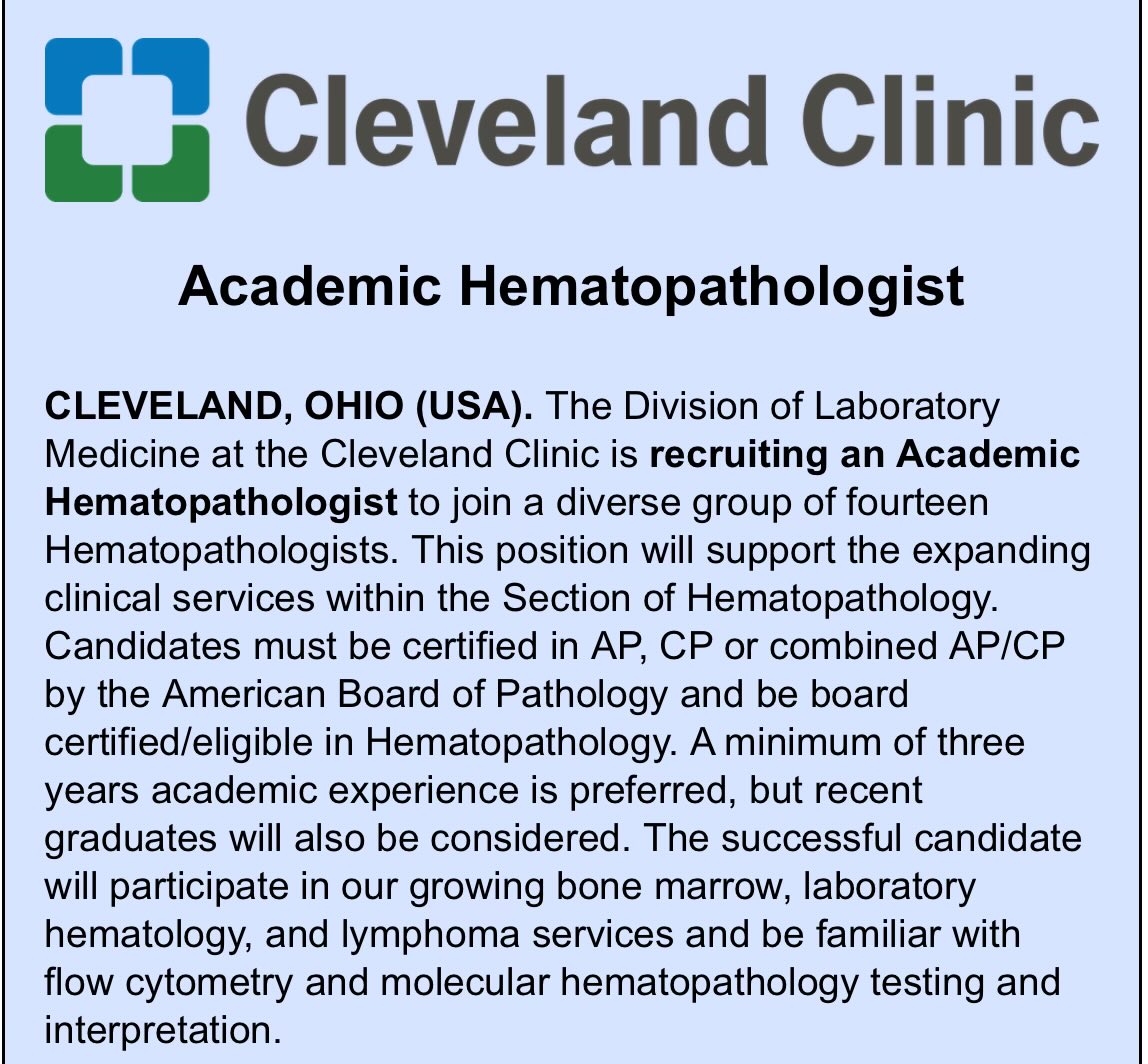 Come work with us! Check out our listing on your favorite job site.

Application link: practicematch.com/physicians/job… 

#hemepath #Pathology