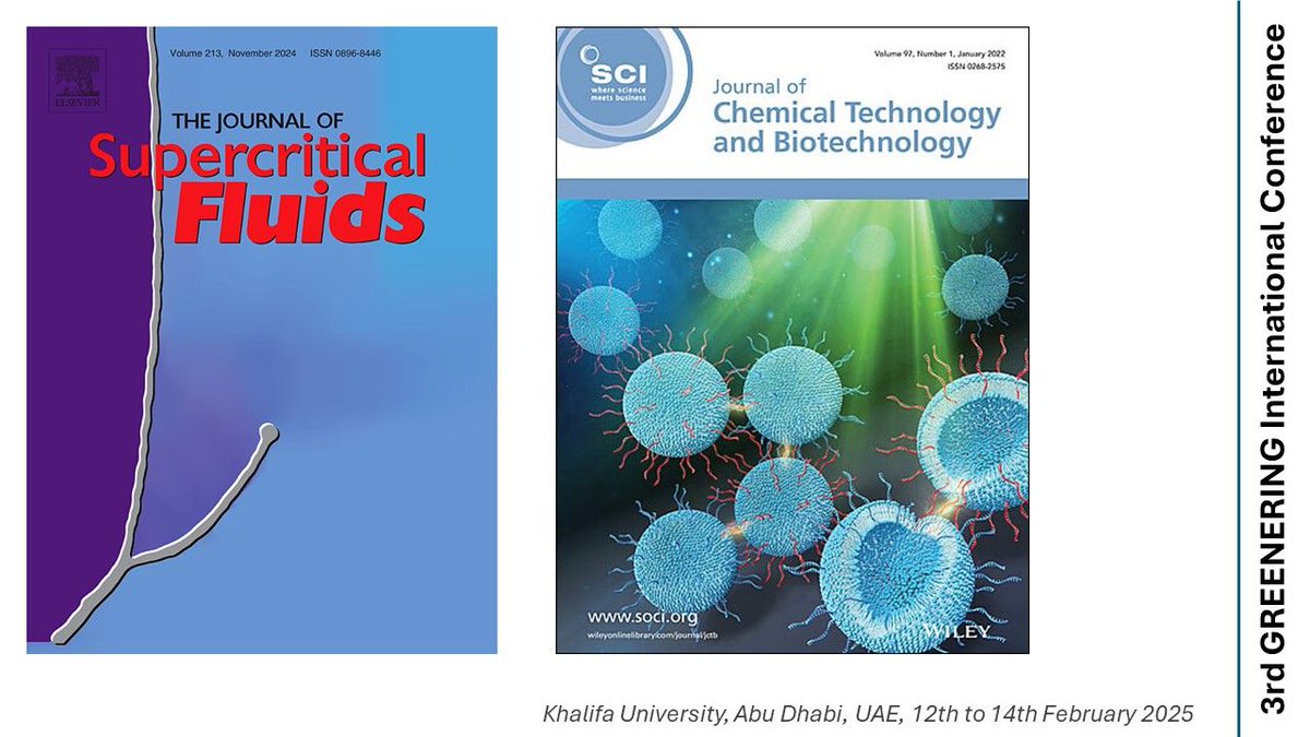 🚨 15 papers per journal will be chosen to be pub. for free for the GREENERING Conference at Khalifa Univ. in Feb '25! Submit abstract by Oct 1. Publish &amp; network with experts. #GREENERING #academia #research #sustainability