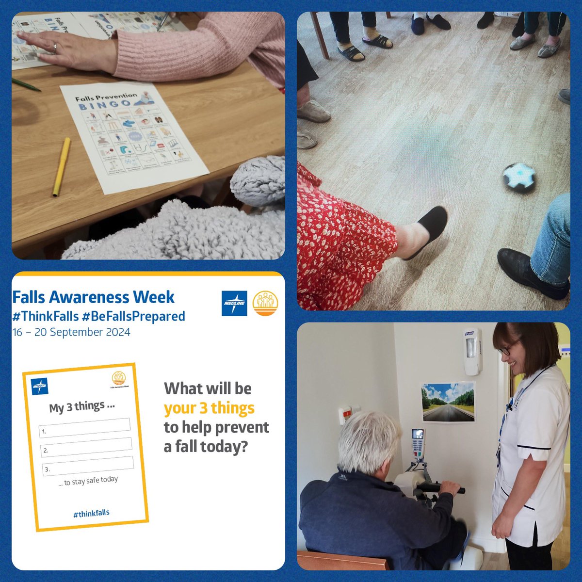It’s been a busy week on Silk ward <a href="/cwpnhs/">Cheshire and Wirral Partnership NHS FT</a> promoting #FallsAwarenessWeek and #FallsPrevention
We’ve done exercise groups, falls bingo, seated football, made falls pledges, and invited carers to our Falls Prevention themed afternoon tea! 
Keeping patients safe and happy 😊