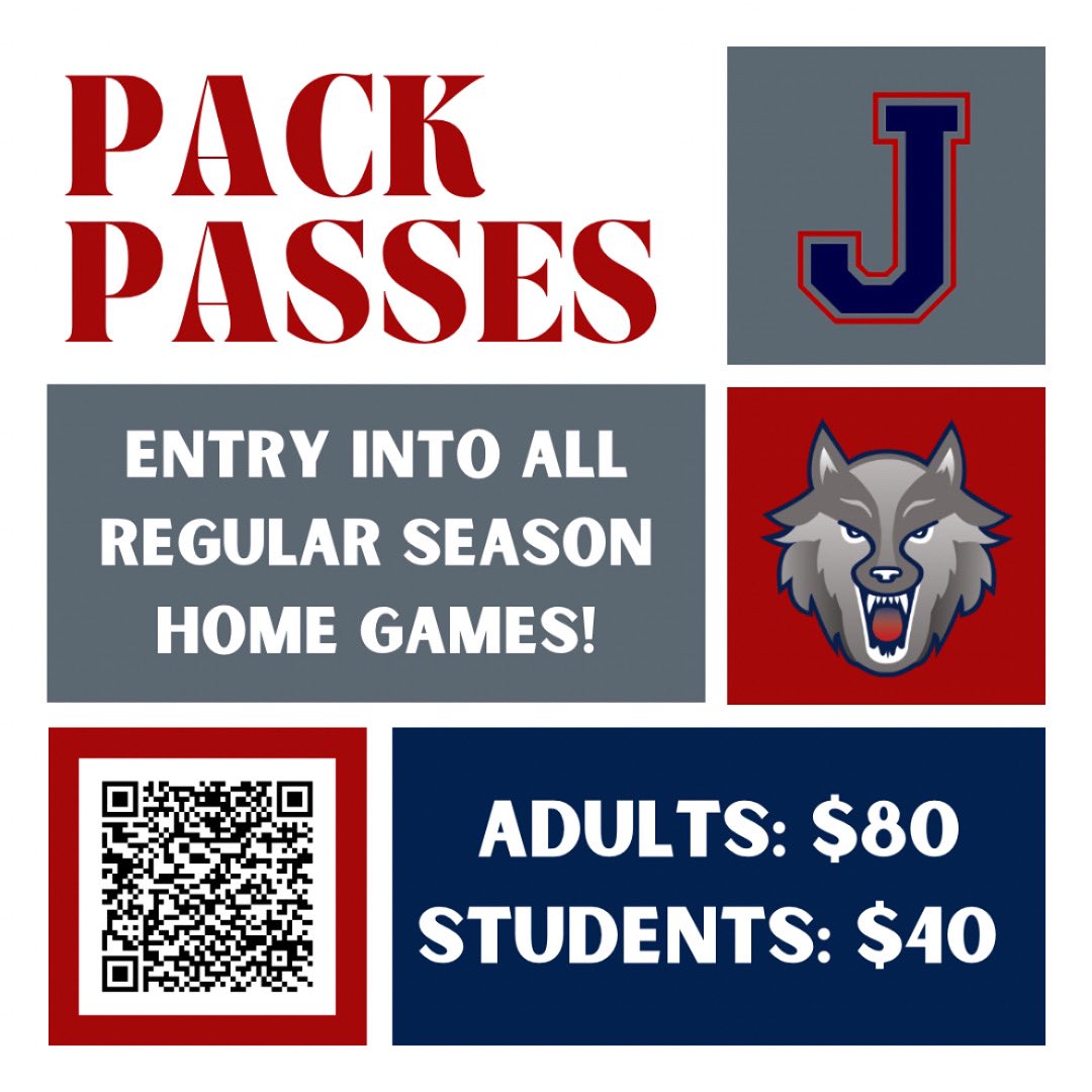 Are you a Justice Super Fan!? 🐺 Be sure to purchase a Pack Pass to gain entry into ALL regular season home games! ✨ We are in full swing of our Fall Season and home games every week, come and support! 

tinyurl.com/JHSPackPass