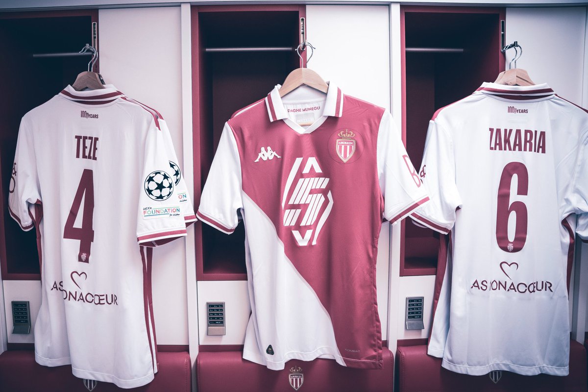 AS Monacoリーグ戦とは異なるチャンピオンズリーグ仕様のユニフォーム
