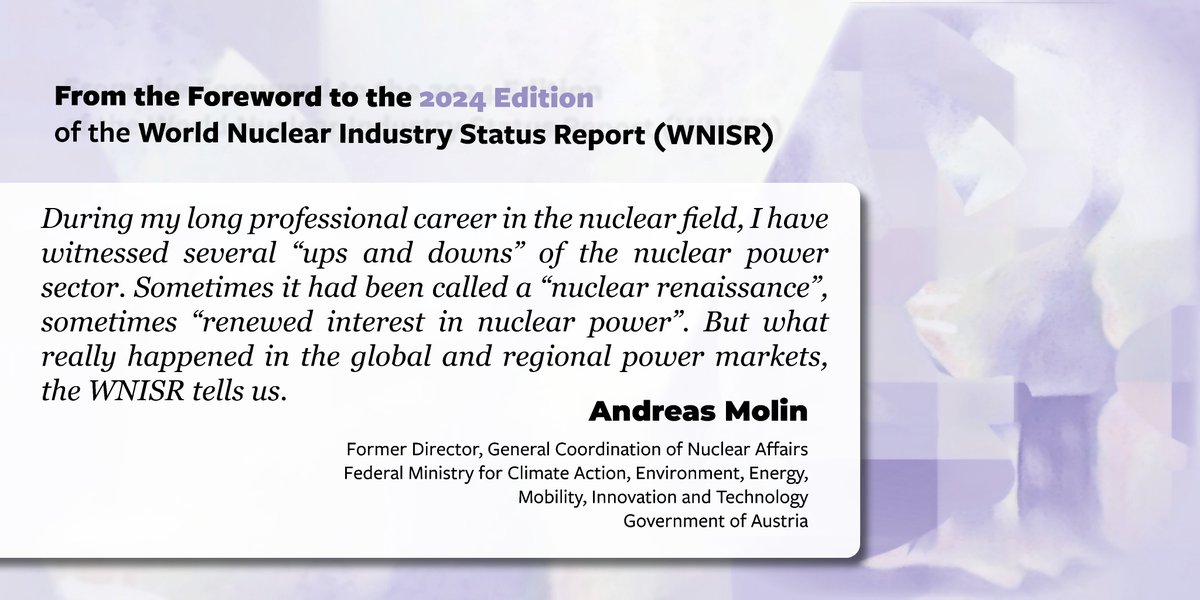 nuclearreport's tweet photo. ⚡️The World Nuclear Industry Status Report 2024 is now available! 

 🔗 https://t.co/28yQ3LFm5s https://t.co/cLcdyLY560