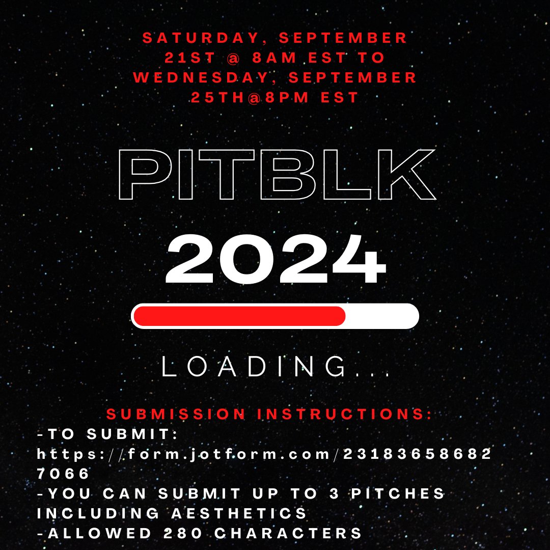 PitBLK (@_pitch_blaque) on Twitter photo With 2 days left, it's time to provide pitch submission information to our #PitBlk Pitch Party!
REMINDER: PitBlk submissions will begin at 8am EST on Saturday, September 21st until 8PM EST on Wednesday, September 25th.
PitBlk 2024 Pitch Submission Form:
pitchpitblk.com/pitblk-submiss… With 2 days left, it's time to provide pitch submission information to our #PitBlk Pitch Party!
REMINDER: PitBlk submissions will begin at 8am EST on Saturday, September 21st until 8PM EST on Wednesday, September 25th.
PitBlk 2024 Pitch Submission Form:
pitchpitblk.com/pitblk-submiss…
