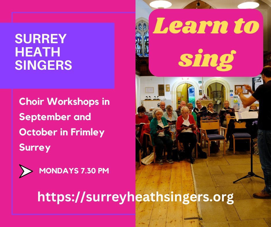 Singing is good for our wellbeing! Experienced and inexperienced singers are all welcome to come and learn to sing great Handel choruses – including one from the Messiah. surreyheathsingers.org.uk/wp/

#surreyheath #choir #singing #Surrey #Camberely #Farnborough #singinglessons